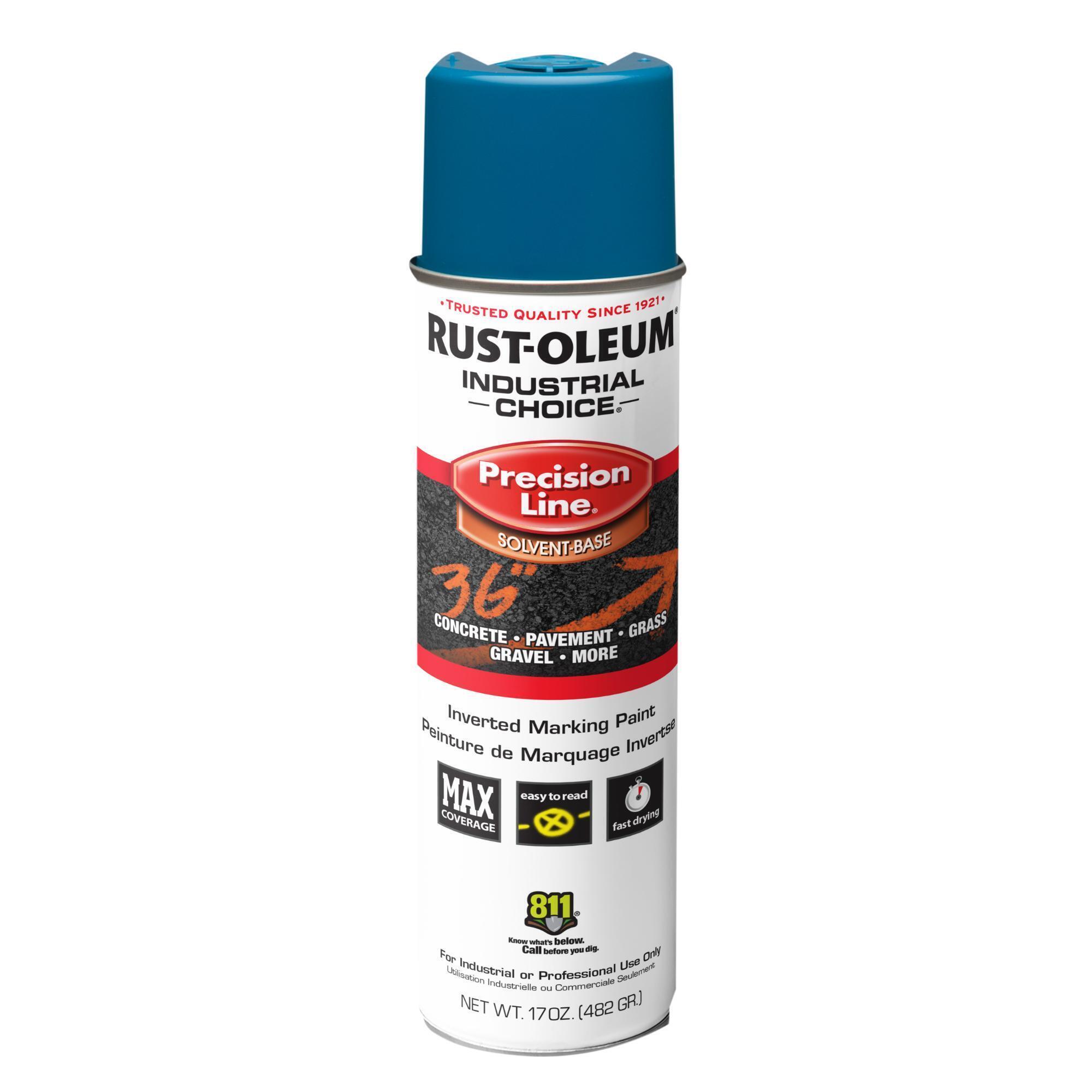 Rust-Oleum Industrial Choice M1600 Precision Line Inverted Marking Spray Paint — 17 Oz. Cans, Caution Blue, 12 Pk., Model# 203022VDS